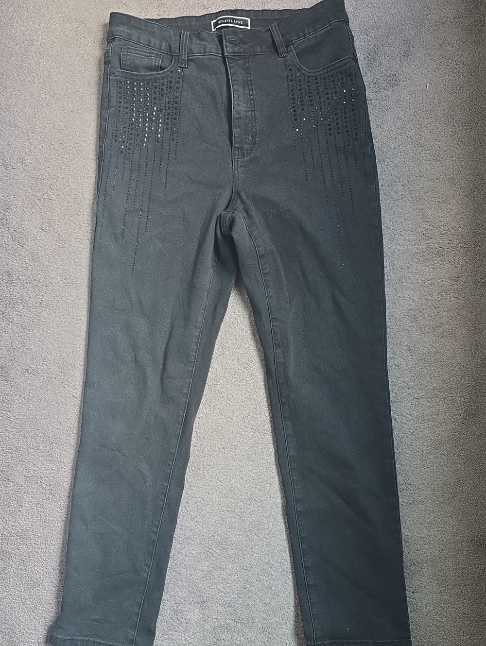 Petite Sophistique Black Embellished Ankle Jeans